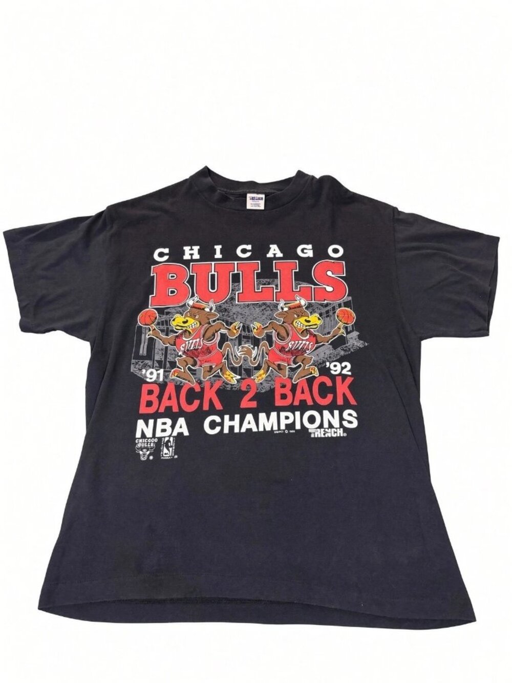 Vintage 1992 Chicago Bulls Back 2 Back NBA Champions T Shirt Large Single Stich